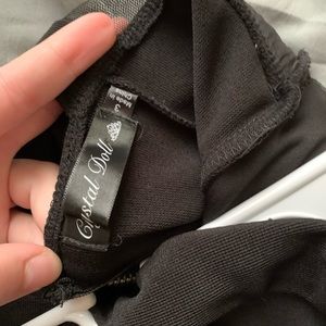 Rose and black dress.